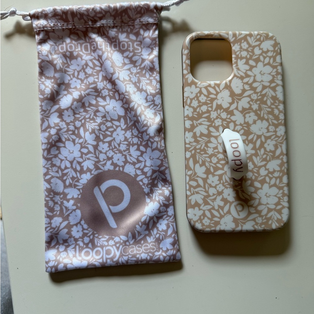 Loopy Case Tan and White Protective Phone Case beige blossom iPhone 12 Pro